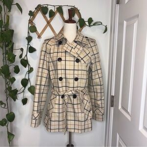COACH Tattersall Short Trench Coat